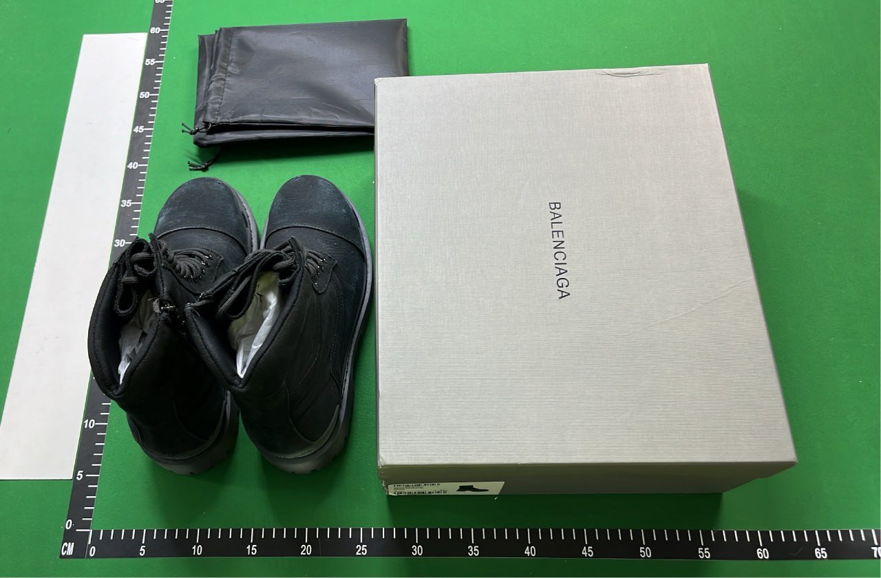 Balenciaga High-Top Combat Boots - Black