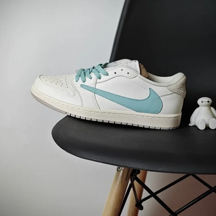 Nike Air Jordan 1 Low White Aqua Sneakers