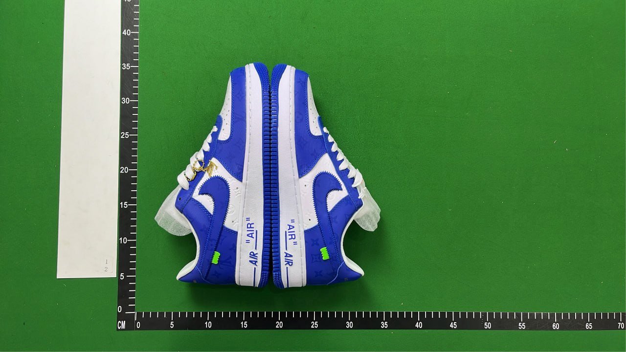  Louis Vuitton x Nike Air Force 1 Low Green White Sneakers