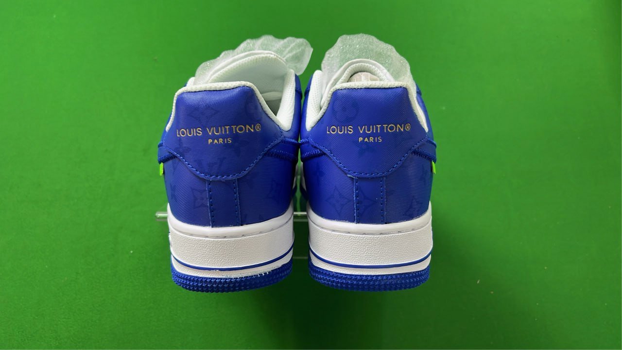  Louis Vuitton x Nike Air Force 1 Low Green White Sneakers