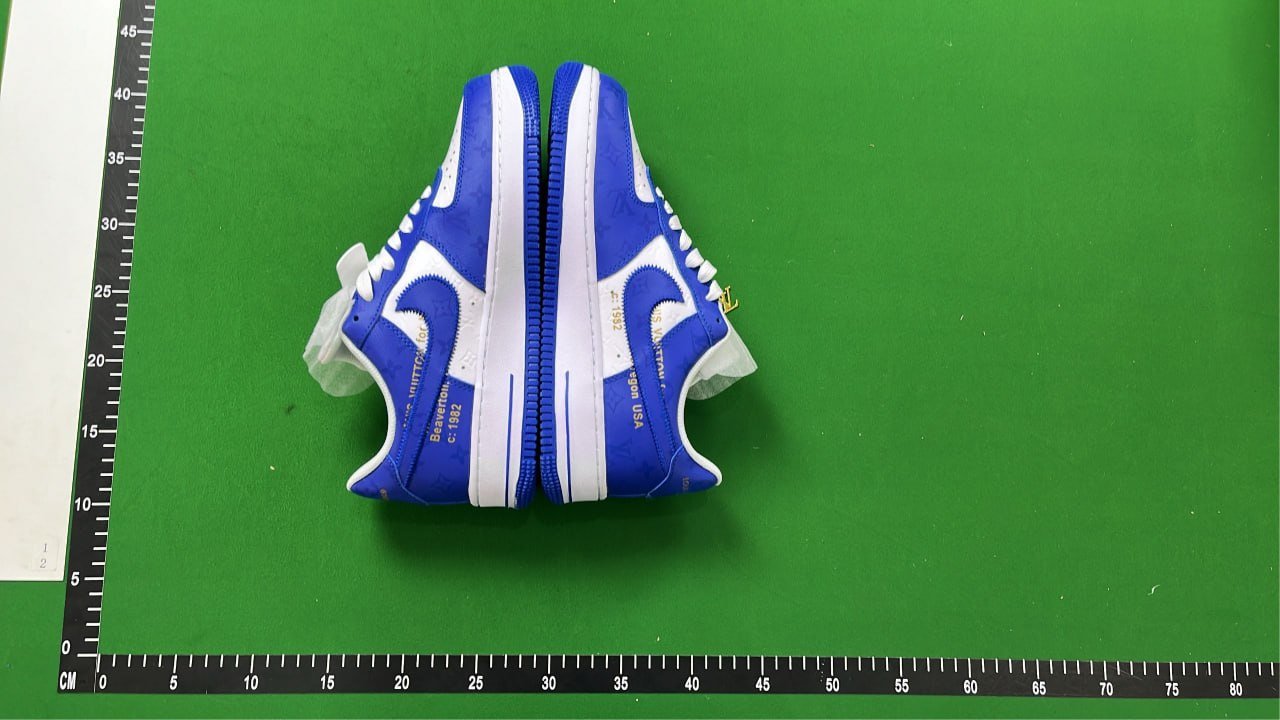  Louis Vuitton x Nike Air Force 1 Low Green White Sneakers