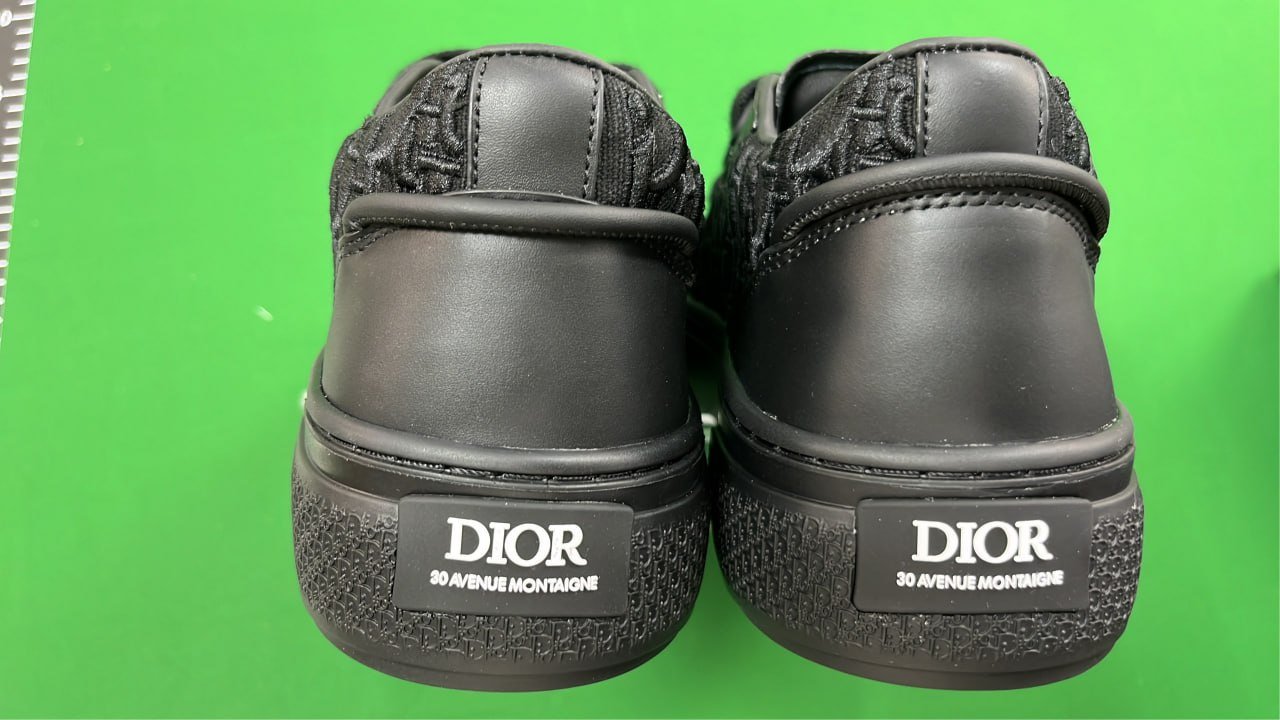 Dior Men's Black Leather Sneakers with Embossed Design