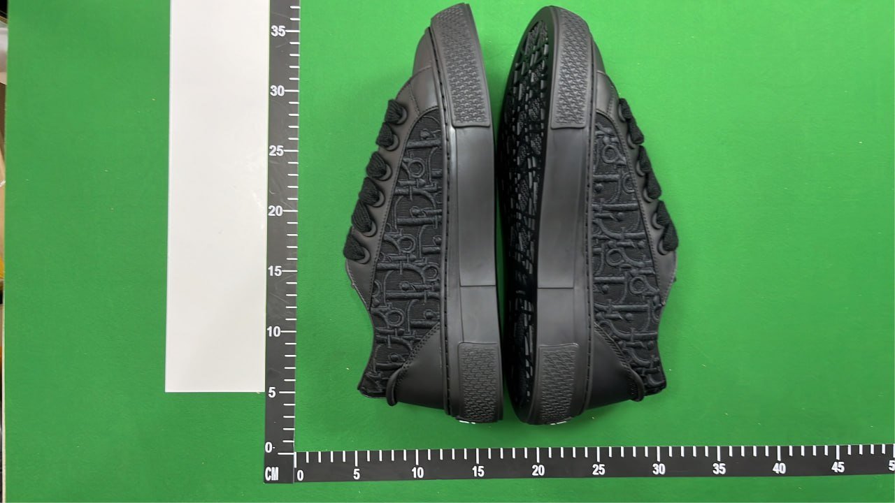 Dior Men's Black Leather Sneakers with Embossed Design