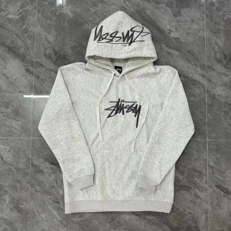 Stussy Classic Logo Hoodie - Grey